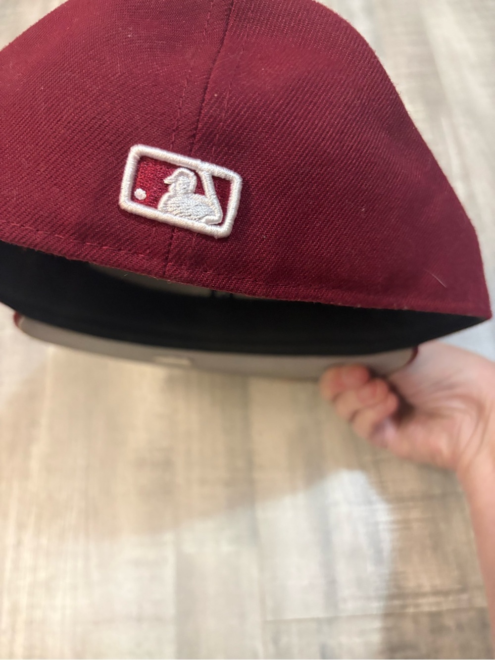 New Era 59fifty New York Yankees Fitted Hat Burgundy Maroon White Logo Size 71/2 - Picture 5 of 7